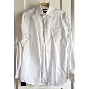 PRONTO UOMO Non-Iron Slim Fit white men SIZE 15 32/33‎ button down shirt